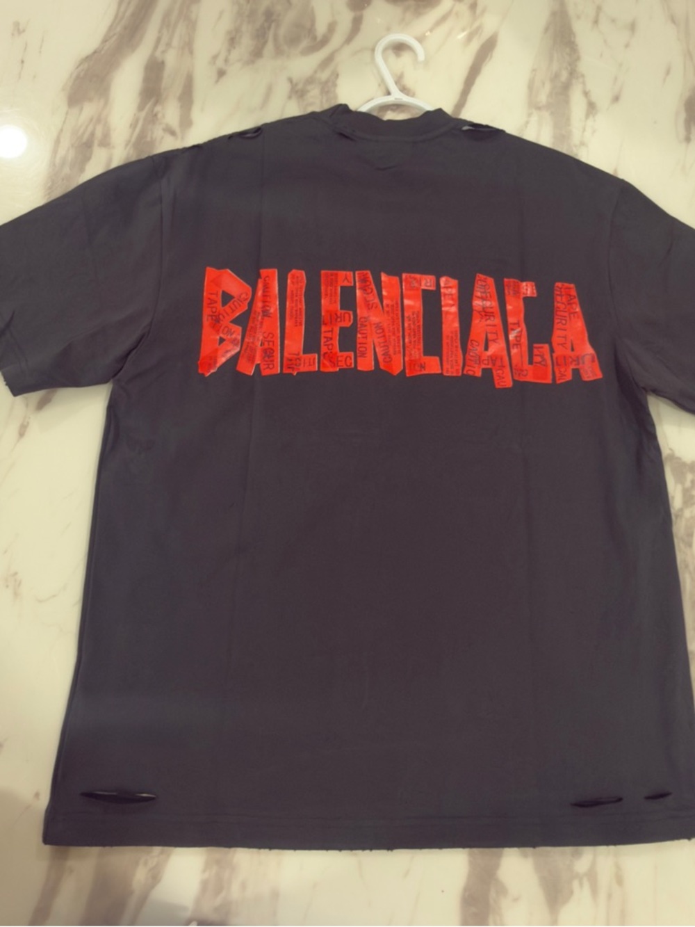 Balenciaga Men’s gray  T-Shirt with Red Logo size large oversized like XL
